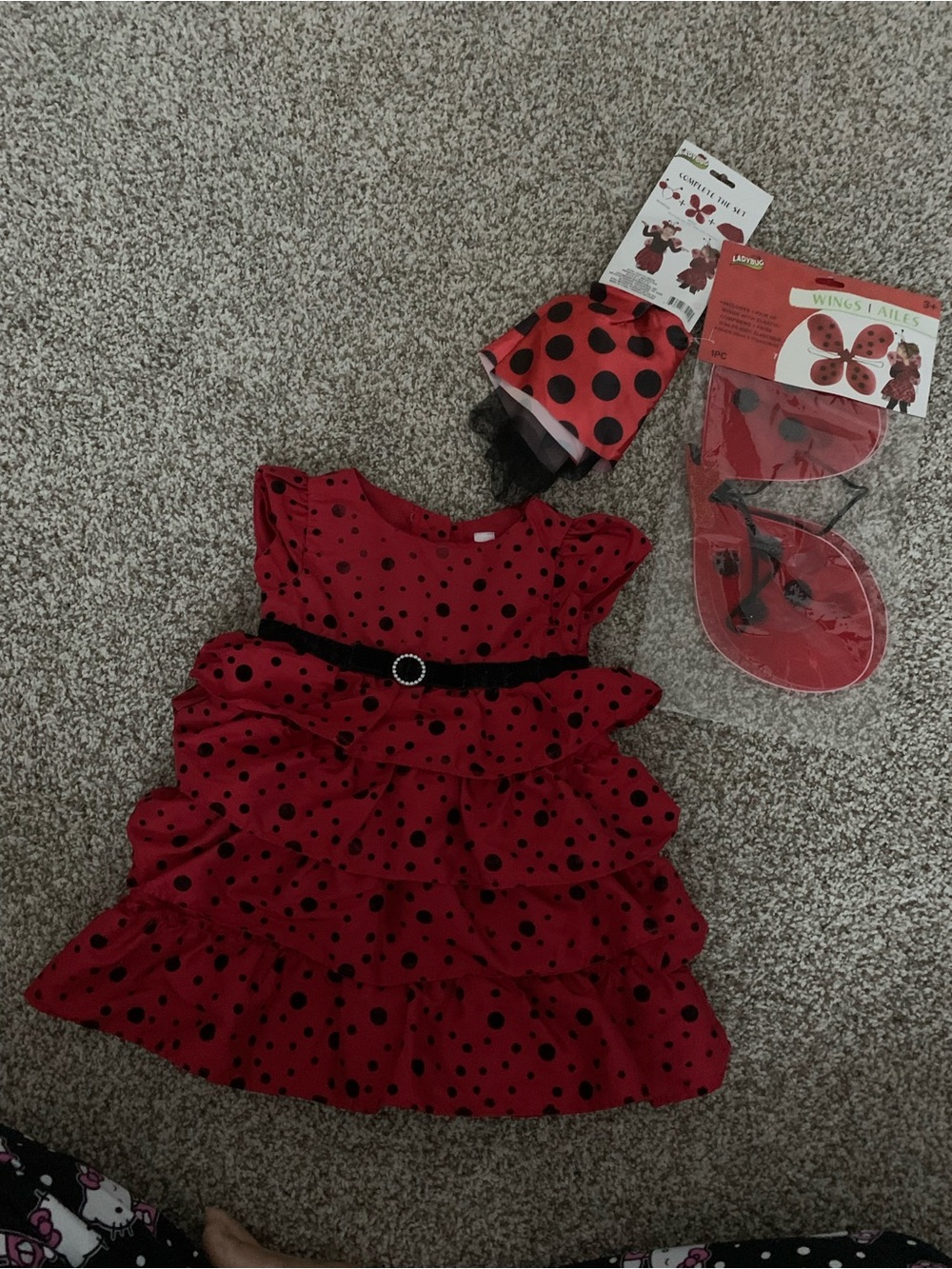 3T Girls Ladybug Costume Dress with Accessories - Halloween
